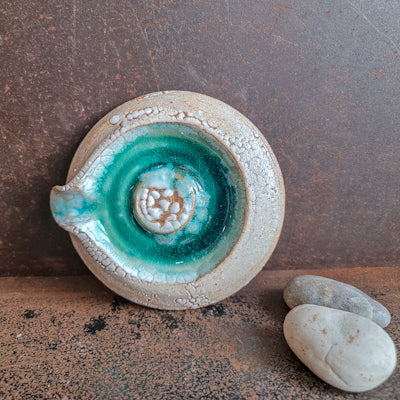 Crackle Green Soap Dish