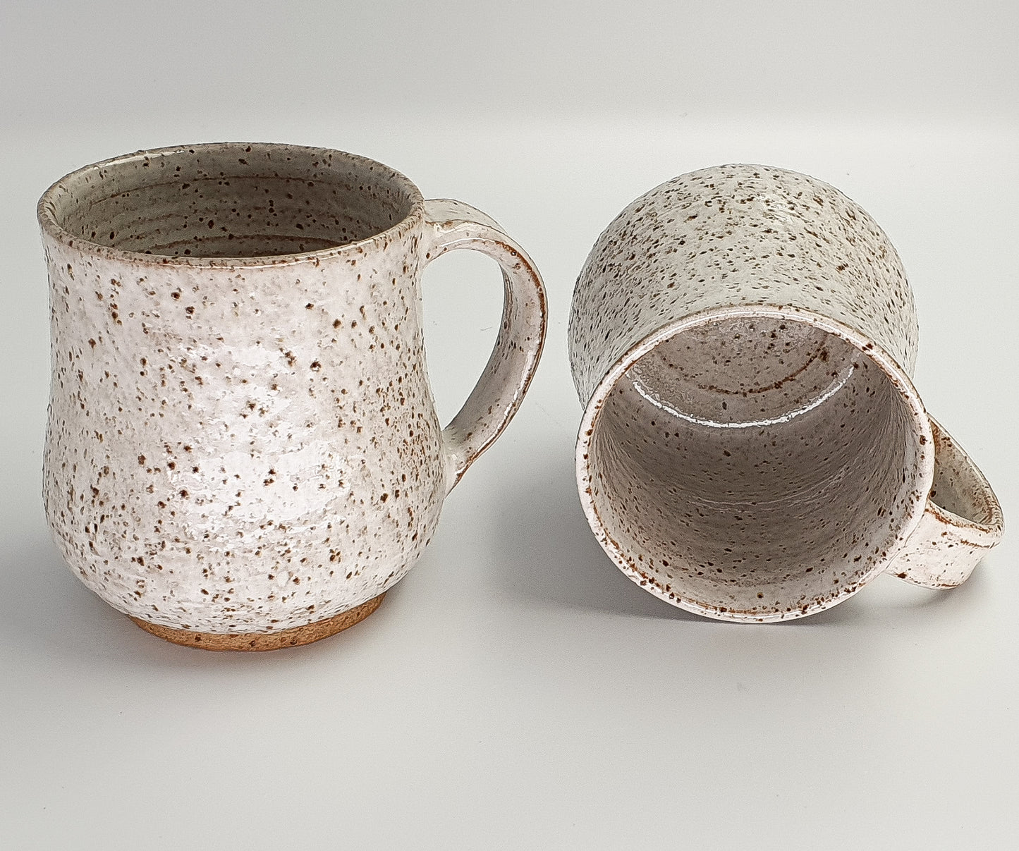 Pair of White Speckled Mugs