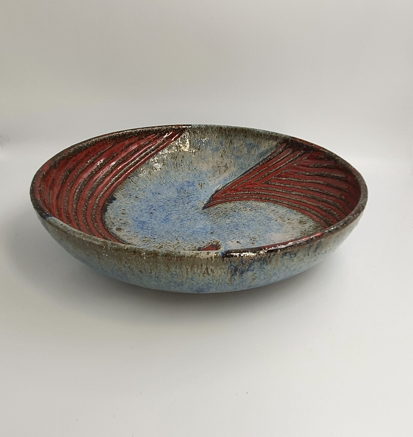 Blue and Red Serving Bowl