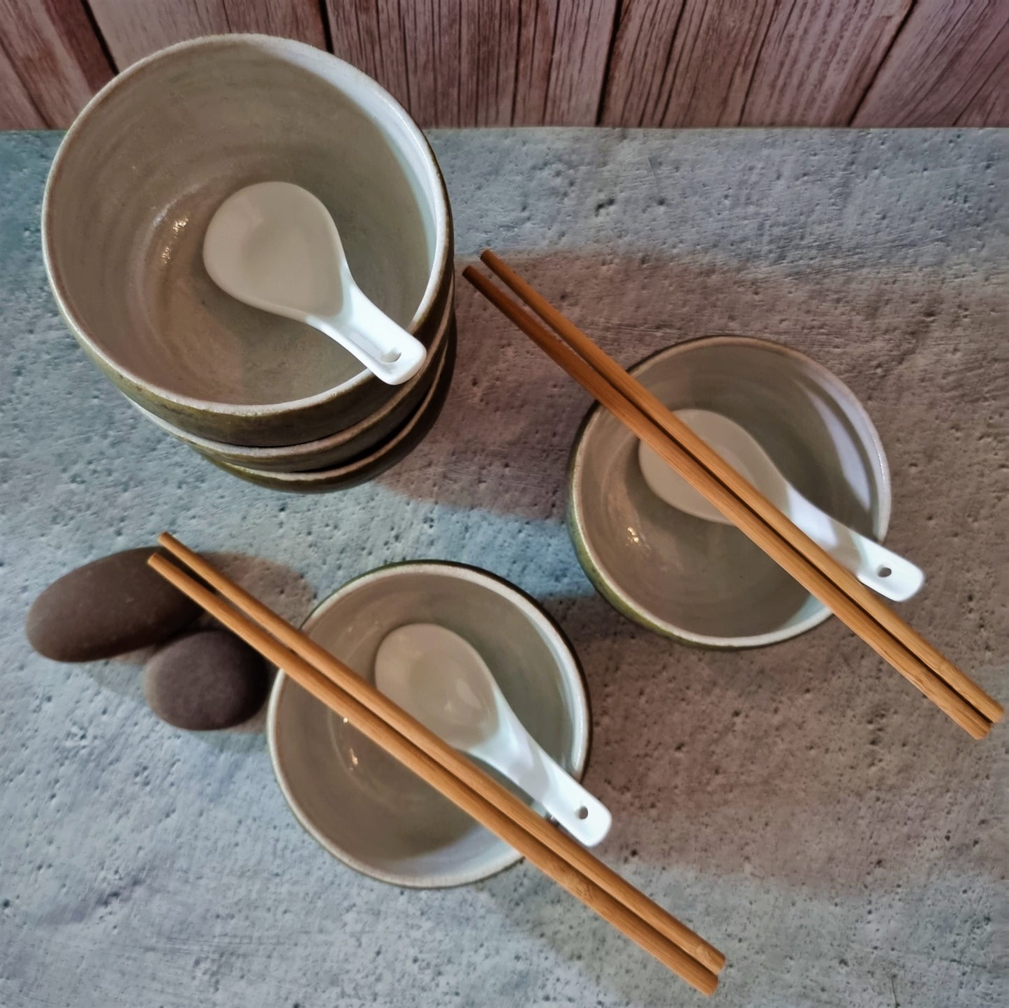 Perfect5 Rustic Rice Bowls (chopsticks and rests included)