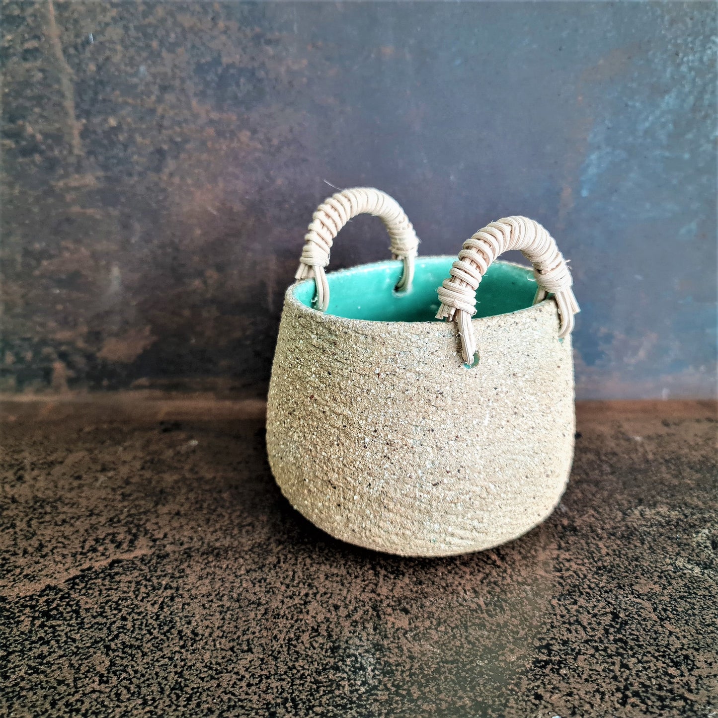 Turquoise Textured Basket
