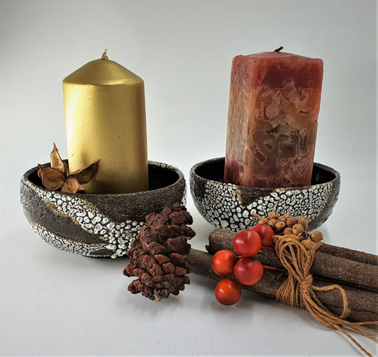 Snowforest Candle / Potpourri Bowls (in Pairs)
