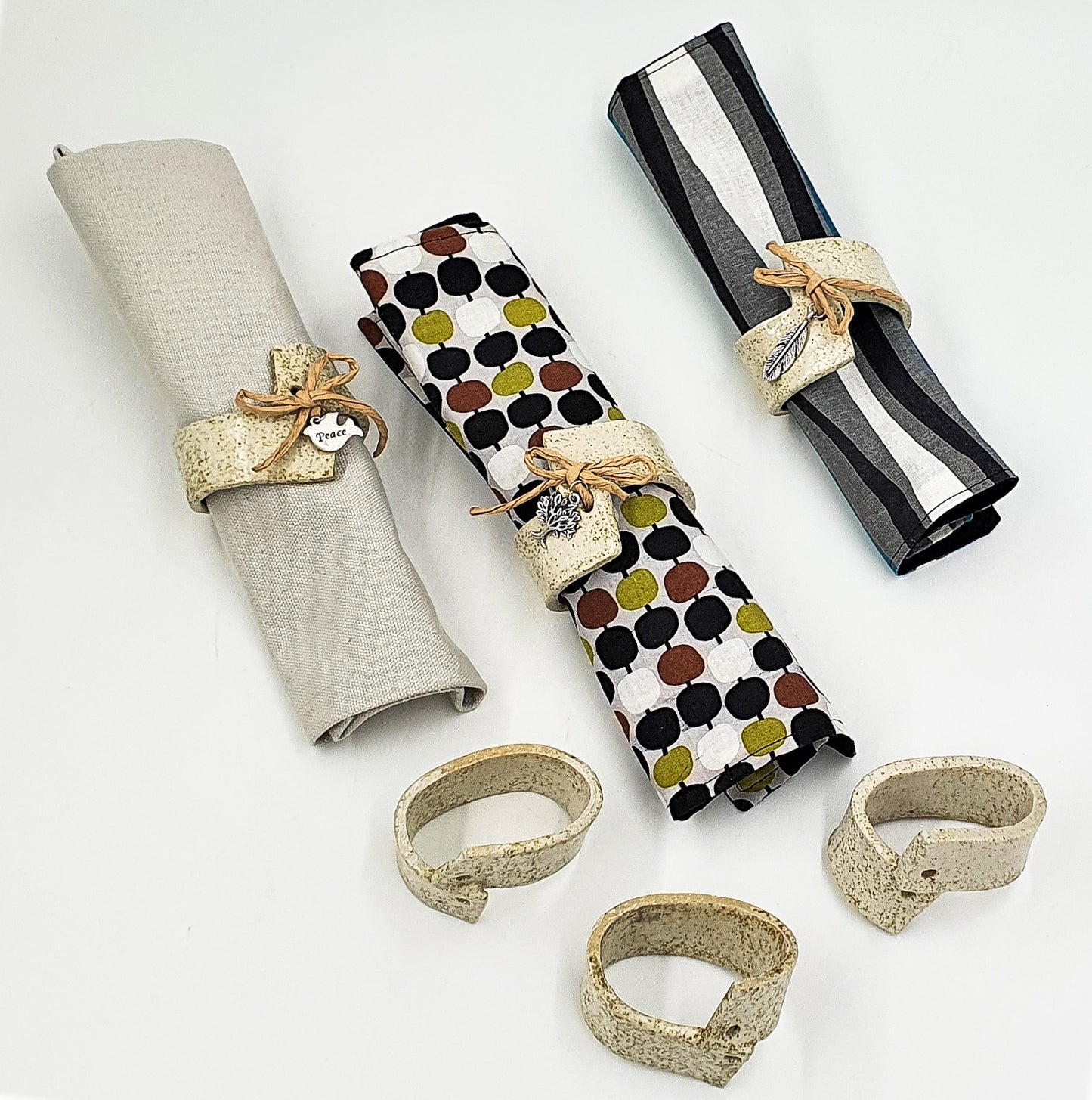 Freckles Napkin Rings (set of 6) with complimentary marker charms