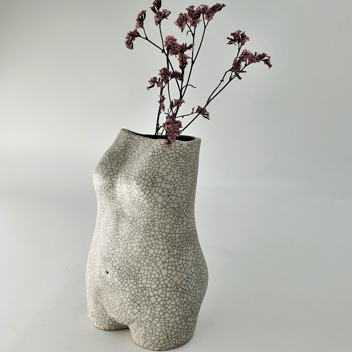 Woman Crackle White Vase